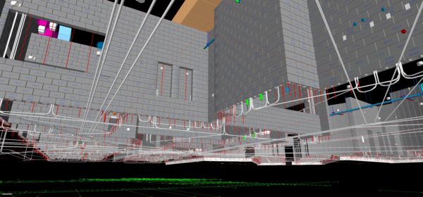 En la imagen se muestra la coordinación de modelado con losa inferior. Imagen cortesía de CADBLOX LCC
